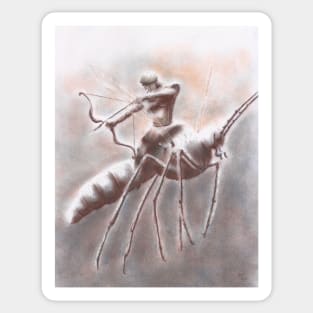 Mounted Archer Riding a Gnat Sticker